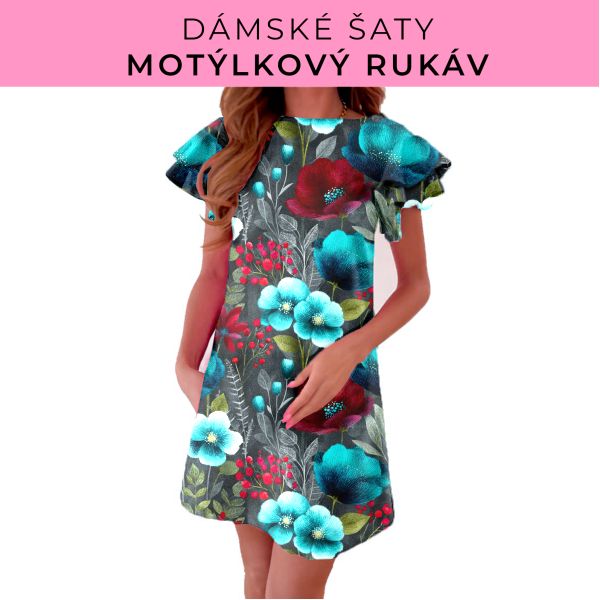 DÁMSKÝ střih - šaty s motýlkovým rukávem