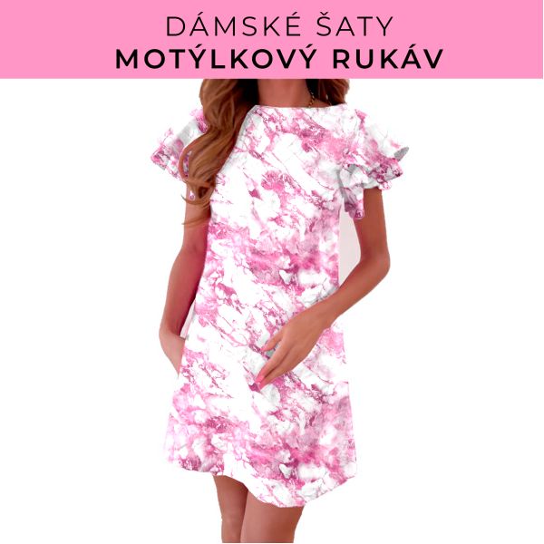 DÁMSKÝ střih - šaty s motýlkovým rukávem
