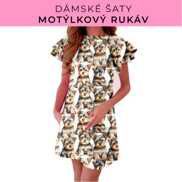 DÁMSKÝ střih - šaty s motýlkovým rukávem