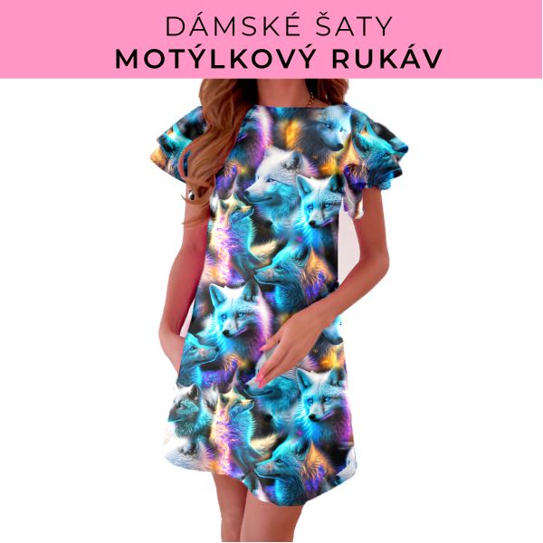 DÁMSKÝ střih - šaty s motýlkovým rukávem