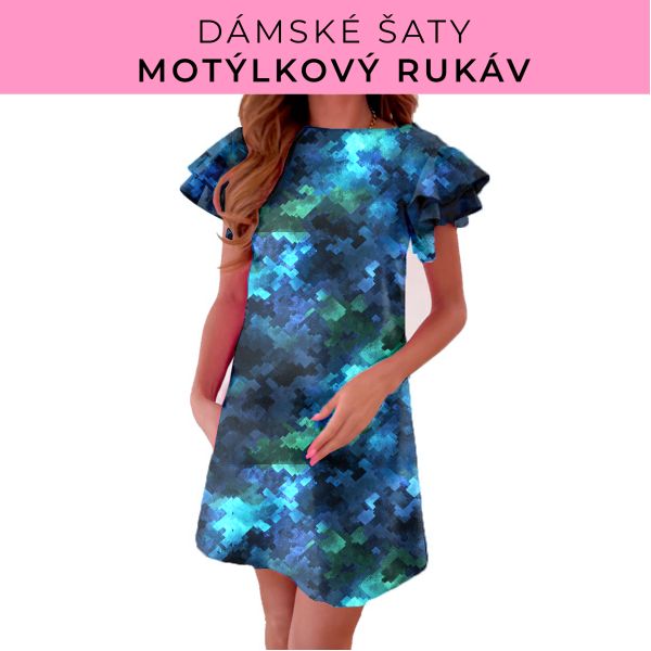 DÁMSKÝ střih - šaty s motýlkovým rukávem