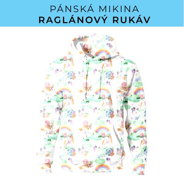 PÁNSKÝ střih - mikina raglan ZÁKLADNÍ s kapucí