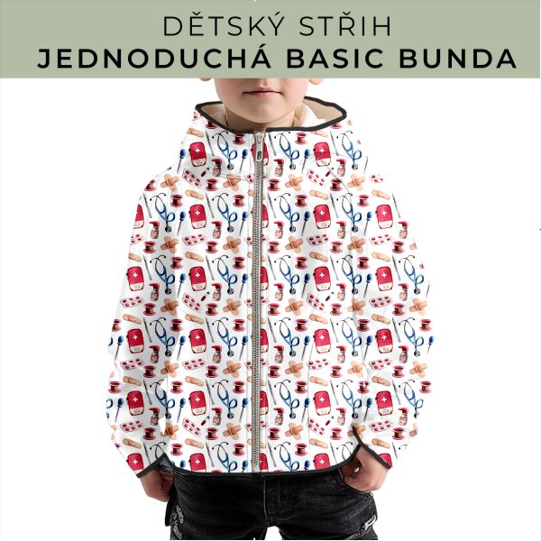 Dětský střih - jednoduchá dětská BASIC  bunda