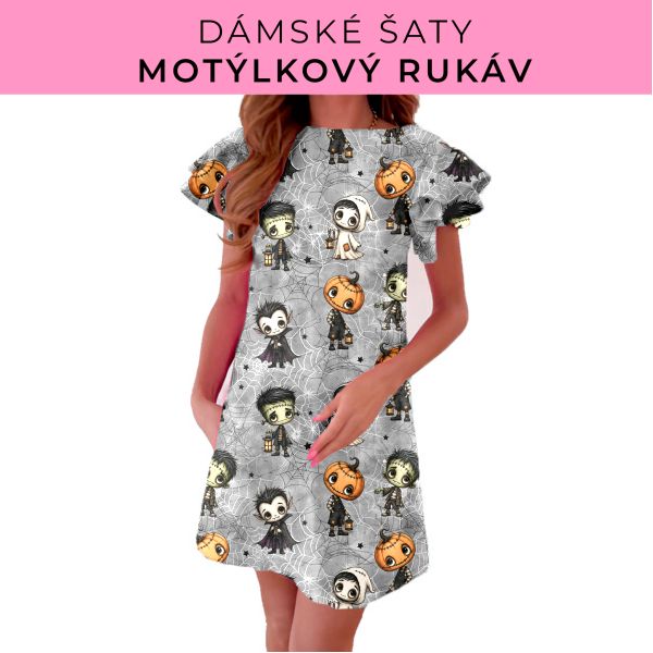 DÁMSKÝ střih - šaty s motýlkovým rukávem