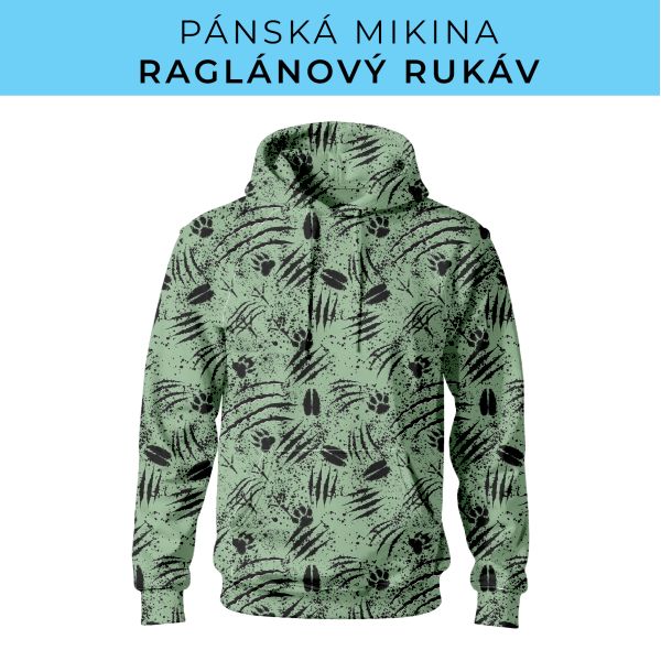 PÁNSKÝ střih - mikina raglan ZÁKLADNÍ s kapucí
