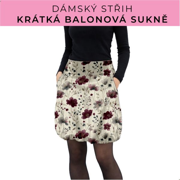 Dámský střih - balonová krátká sukně