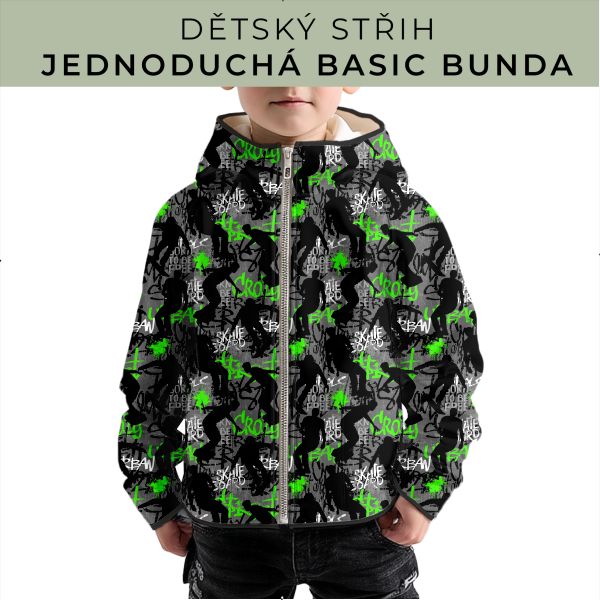 Dětský střih - jednoduchá dětská BASIC  bunda