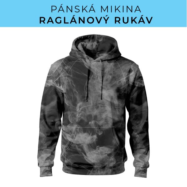 PÁNSKÝ střih - mikina raglan ZÁKLADNÍ s kapucí