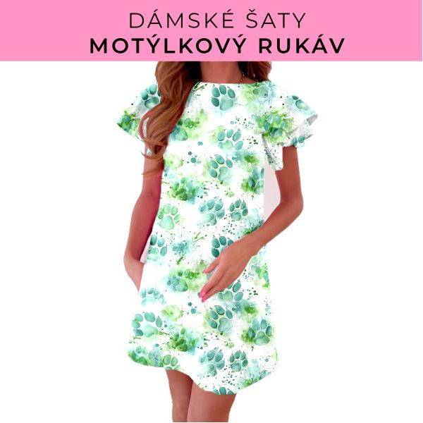DÁMSKÝ střih - šaty s motýlkovým rukávem