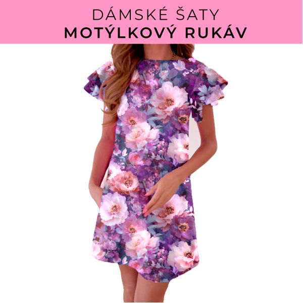 DÁMSKÝ střih - šaty s motýlkovým rukávem
