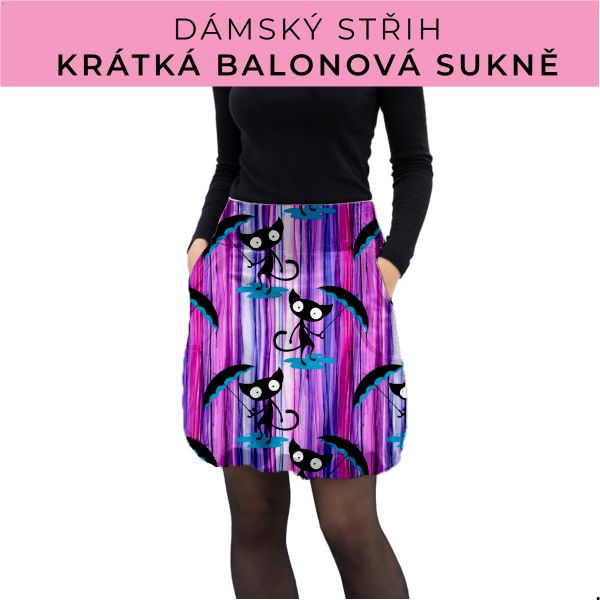 Dámský střih - balonová krátká sukně