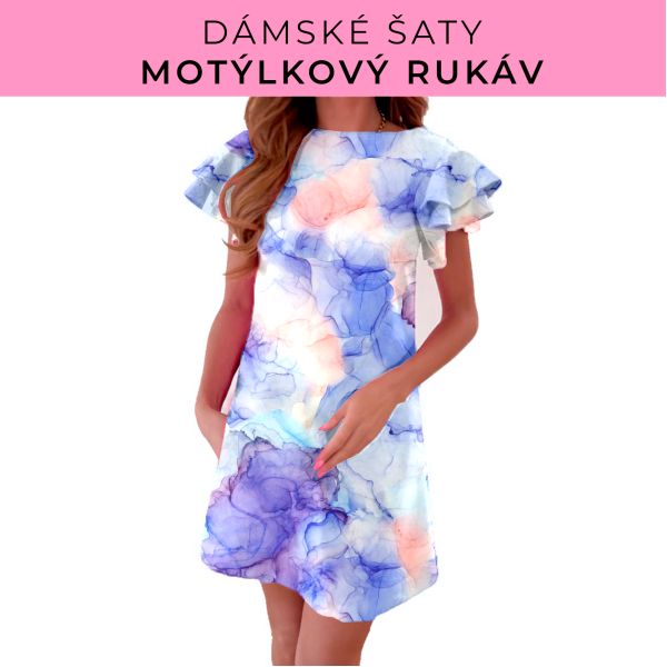 DÁMSKÝ střih - šaty s motýlkovým rukávem