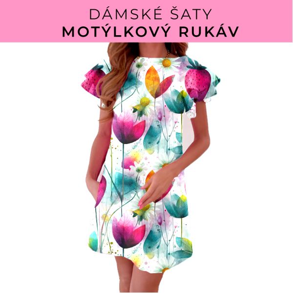 DÁMSKÝ střih - šaty s motýlkovým rukávem