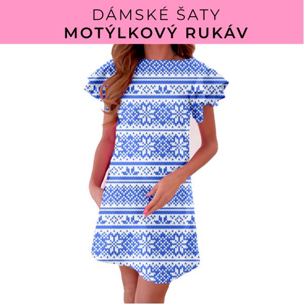 DÁMSKÝ střih - šaty s motýlkovým rukávem