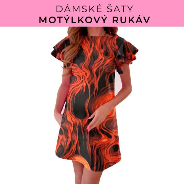 DÁMSKÝ střih - šaty s motýlkovým rukávem