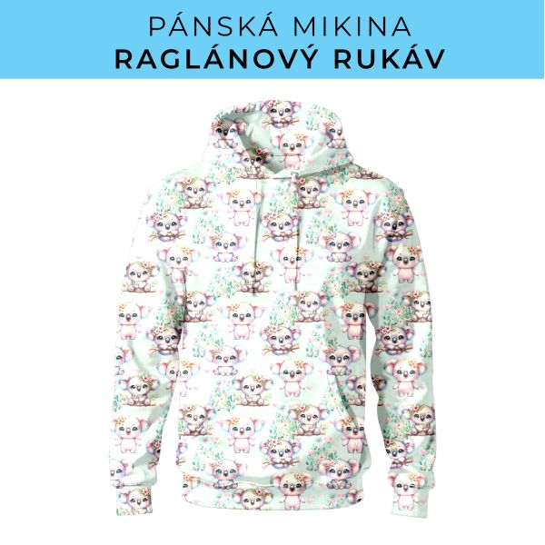 PÁNSKÝ střih - mikina raglan ZÁKLADNÍ s kapucí