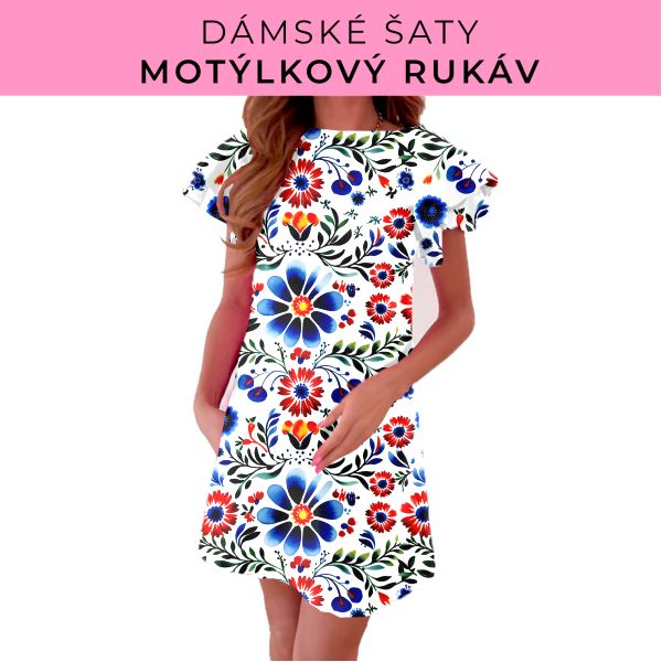 DÁMSKÝ střih - šaty s motýlkovým rukávem