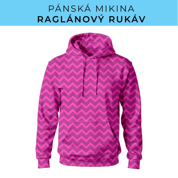 PÁNSKÝ střih - mikina raglan ZÁKLADNÍ s kapucí