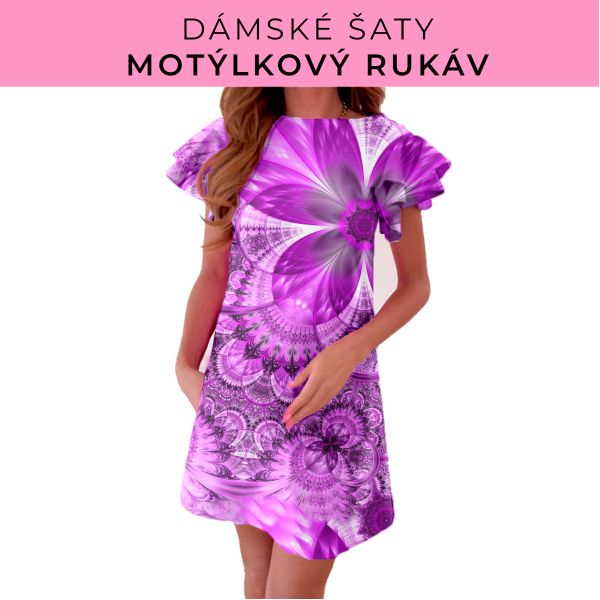 DÁMSKÝ střih - šaty s motýlkovým rukávem