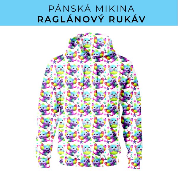 PÁNSKÝ střih - mikina raglan ZÁKLADNÍ s kapucí