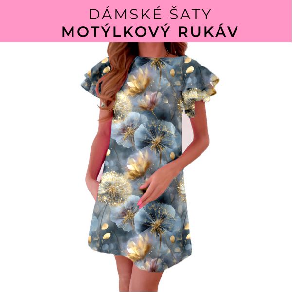 DÁMSKÝ střih - šaty s motýlkovým rukávem