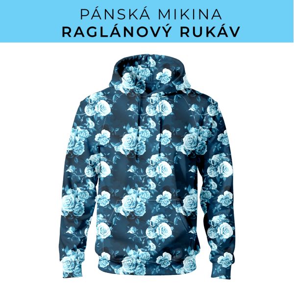 PÁNSKÝ střih - mikina raglan ZÁKLADNÍ s kapucí