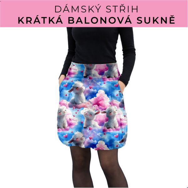 Dámský střih - balonová krátká sukně