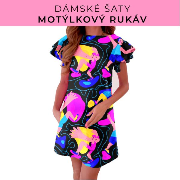 DÁMSKÝ střih - šaty s motýlkovým rukávem