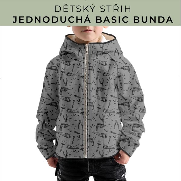 Dětský střih - jednoduchá dětská BASIC  bunda