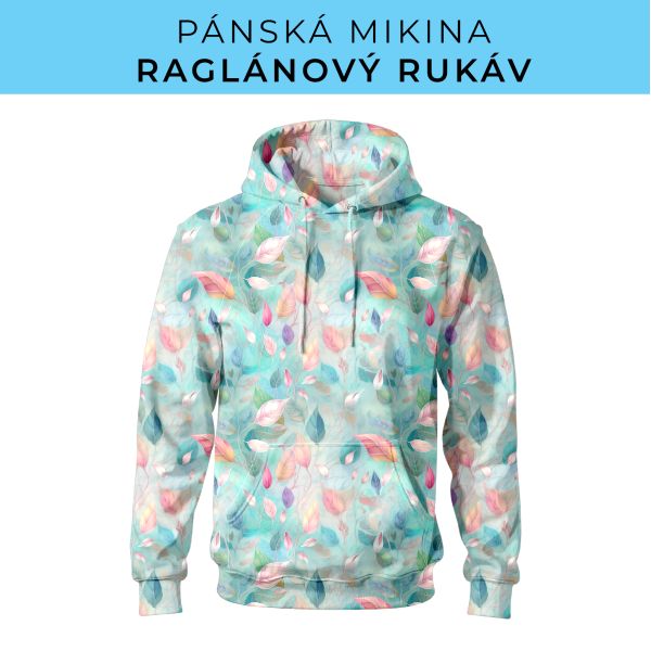 PÁNSKÝ střih - mikina raglan ZÁKLADNÍ s kapucí