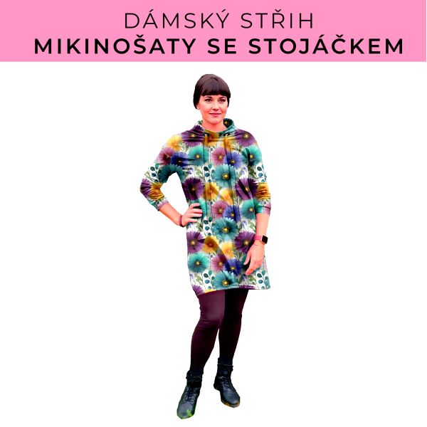 Dámský střih - mikinové šaty se stojáčkem