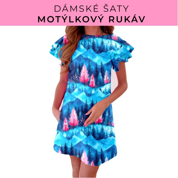 DÁMSKÝ střih - šaty s motýlkovým rukávem