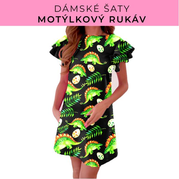 DÁMSKÝ střih - šaty s motýlkovým rukávem