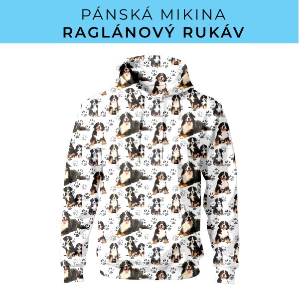 PÁNSKÝ střih - mikina raglan ZÁKLADNÍ s kapucí