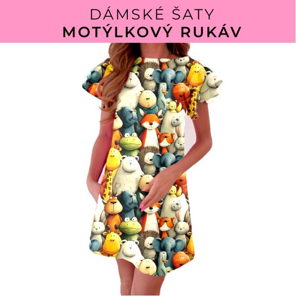 DÁMSKÝ střih - šaty s motýlkovým rukávem