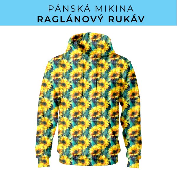 PÁNSKÝ střih - mikina raglan ZÁKLADNÍ s kapucí