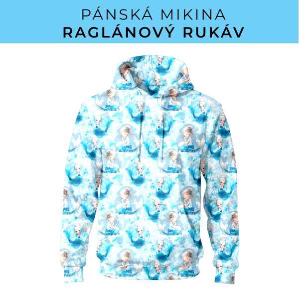 PÁNSKÝ střih - mikina raglan ZÁKLADNÍ s kapucí