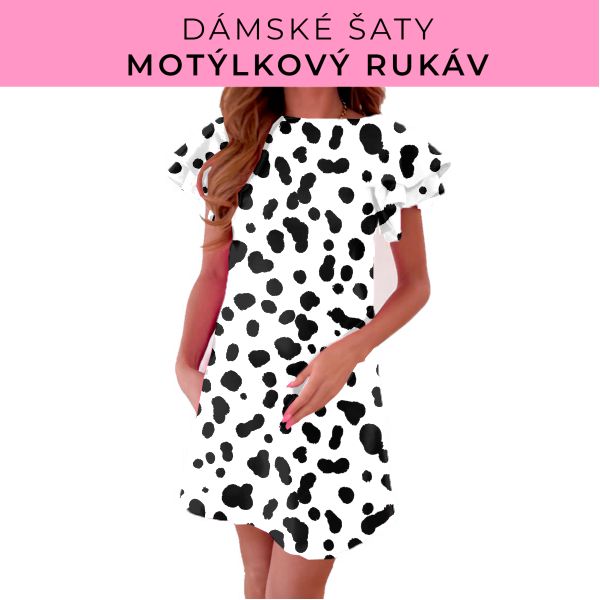 DÁMSKÝ střih - šaty s motýlkovým rukávem