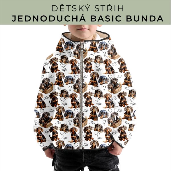 Dětský střih - jednoduchá dětská BASIC  bunda