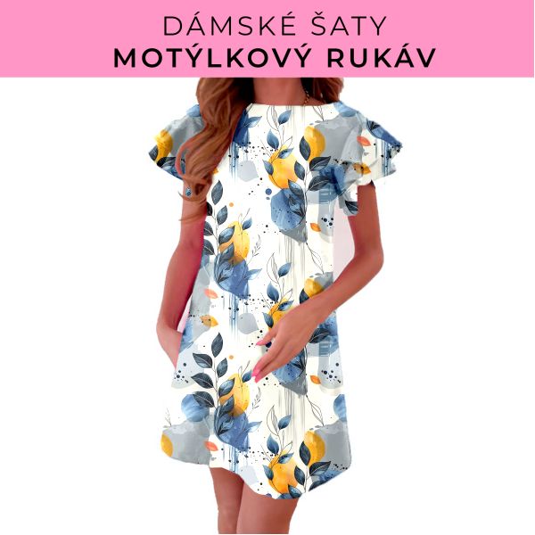 DÁMSKÝ střih - šaty s motýlkovým rukávem