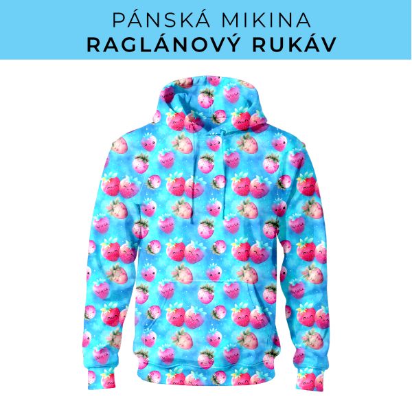 PÁNSKÝ střih - mikina raglan ZÁKLADNÍ s kapucí