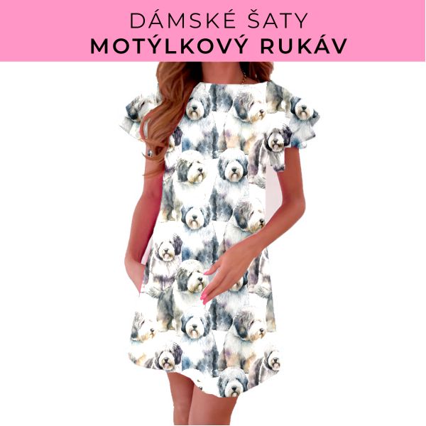DÁMSKÝ střih - šaty s motýlkovým rukávem