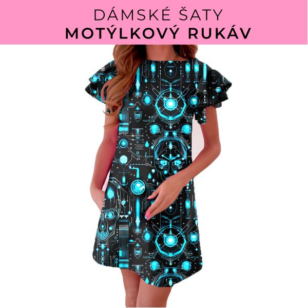 DÁMSKÝ střih - šaty s motýlkovým rukávem