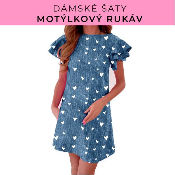 DÁMSKÝ střih - šaty s motýlkovým rukávem