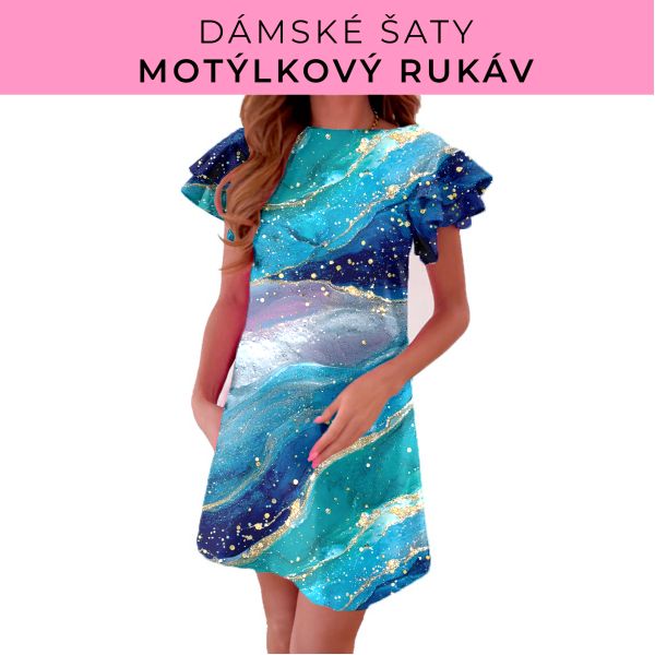 DÁMSKÝ střih - šaty s motýlkovým rukávem