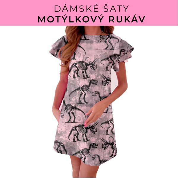 DÁMSKÝ střih - šaty s motýlkovým rukávem