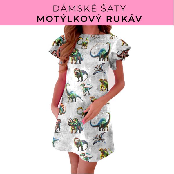 DÁMSKÝ střih - šaty s motýlkovým rukávem
