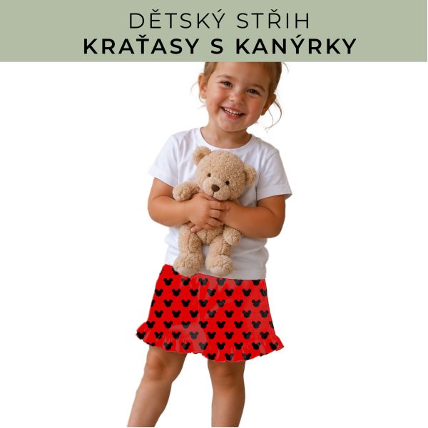 Dětský střih - Kraťásky s kanýrkem