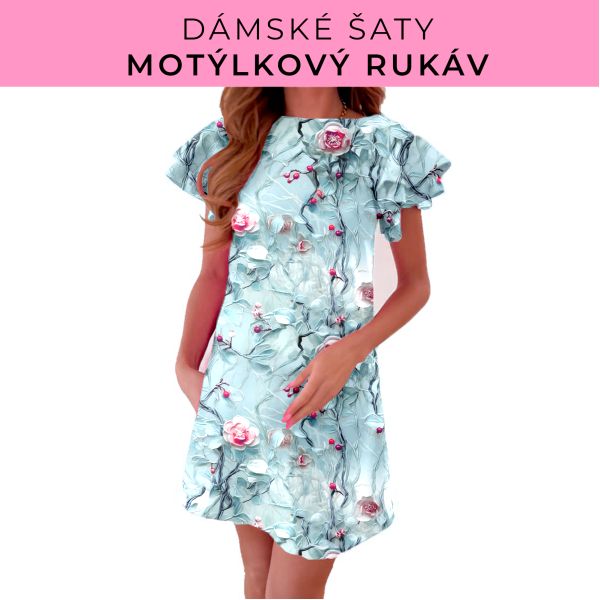 DÁMSKÝ střih - šaty s motýlkovým rukávem