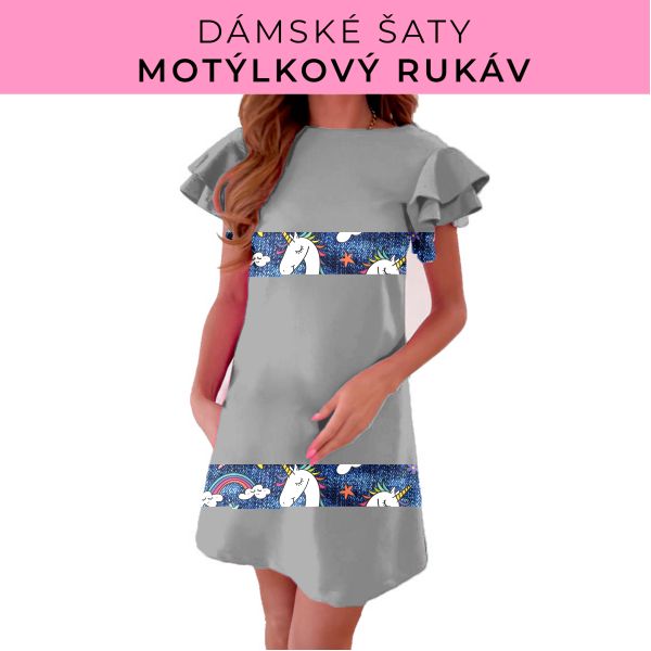 DÁMSKÝ střih - šaty s motýlkovým rukávem